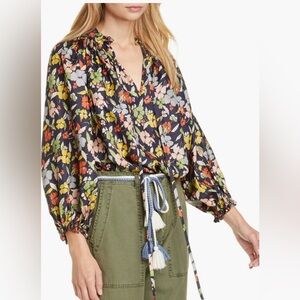 THE GREAT. Lyric Floral Silk Top